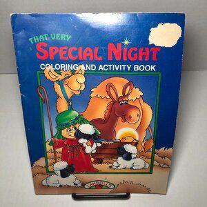 Landoll’s 1993 Christmas Coloring & Activity Book That Very Special Night Vtg